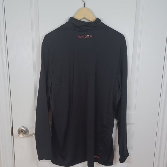 Spyder 1/4 Zip Active Prow=B Shirt Men XL Black Long Sleeve Pullover - Picture 2 of 5